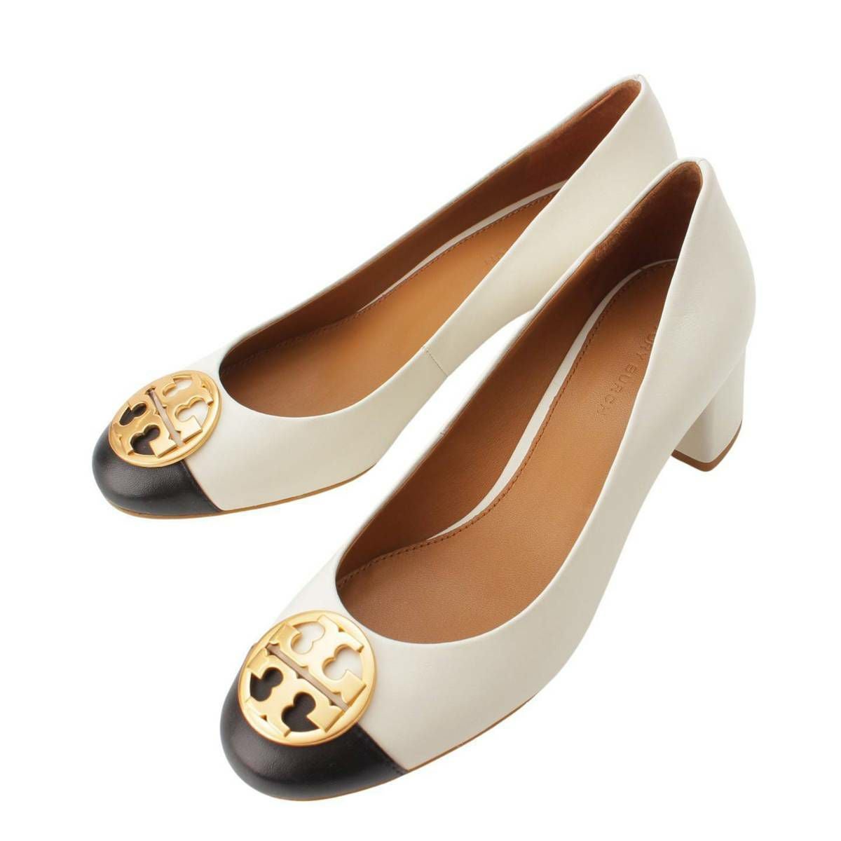 トリーバーチ Tory Burch ロゴプレート レザー ヒール パンプス