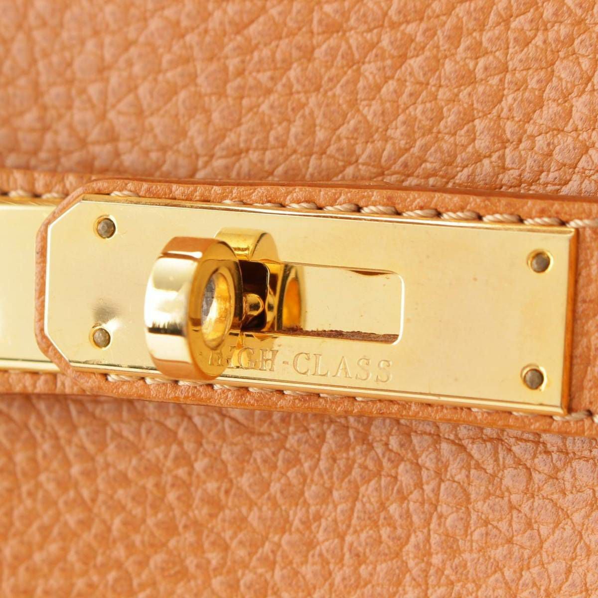 ハイクラス HIGH CLASS バーキン型 ゴールド金具 レザー ハンドバッグ