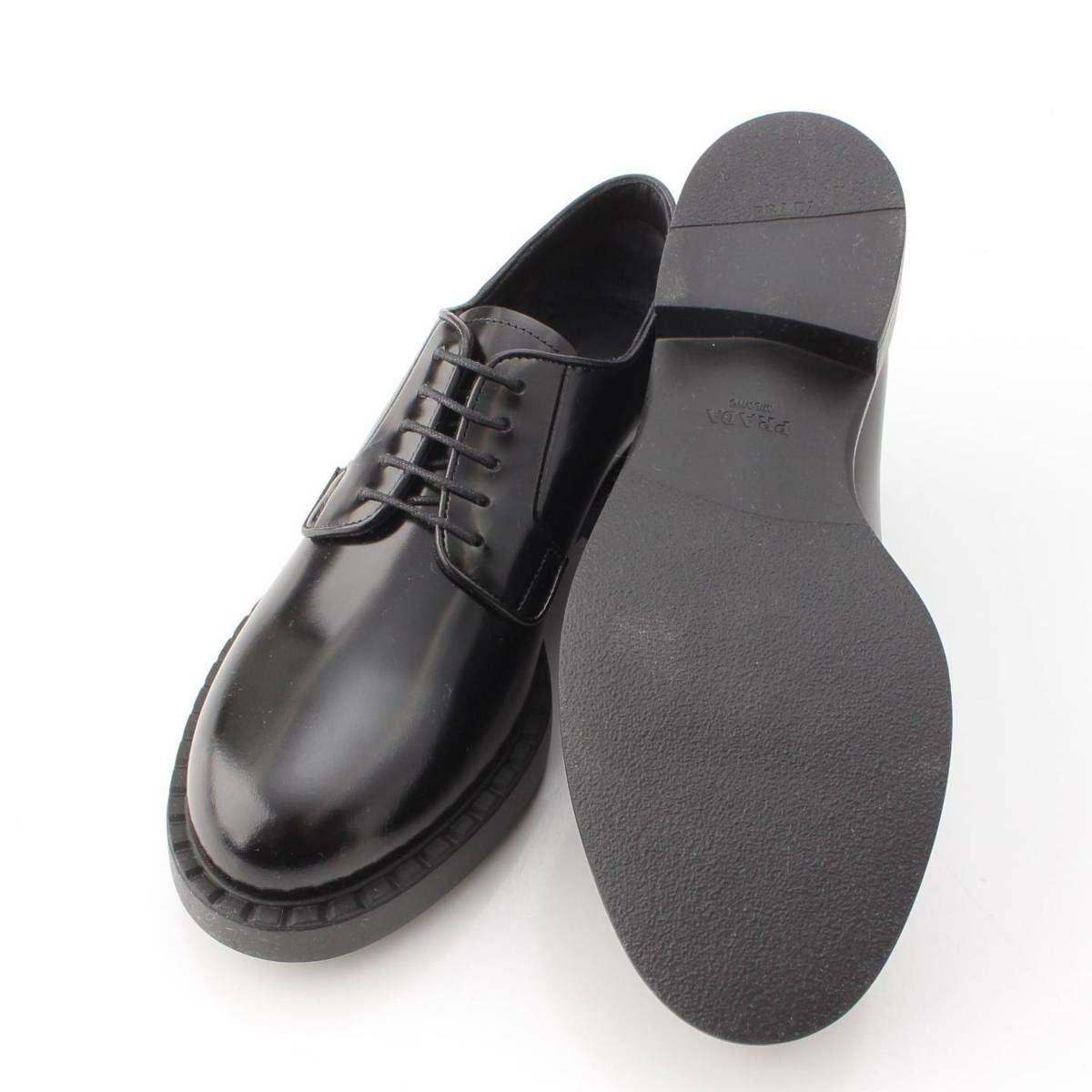 プラダ Prada メンズ ブラッシュドレザー レースアップ プレーントゥ