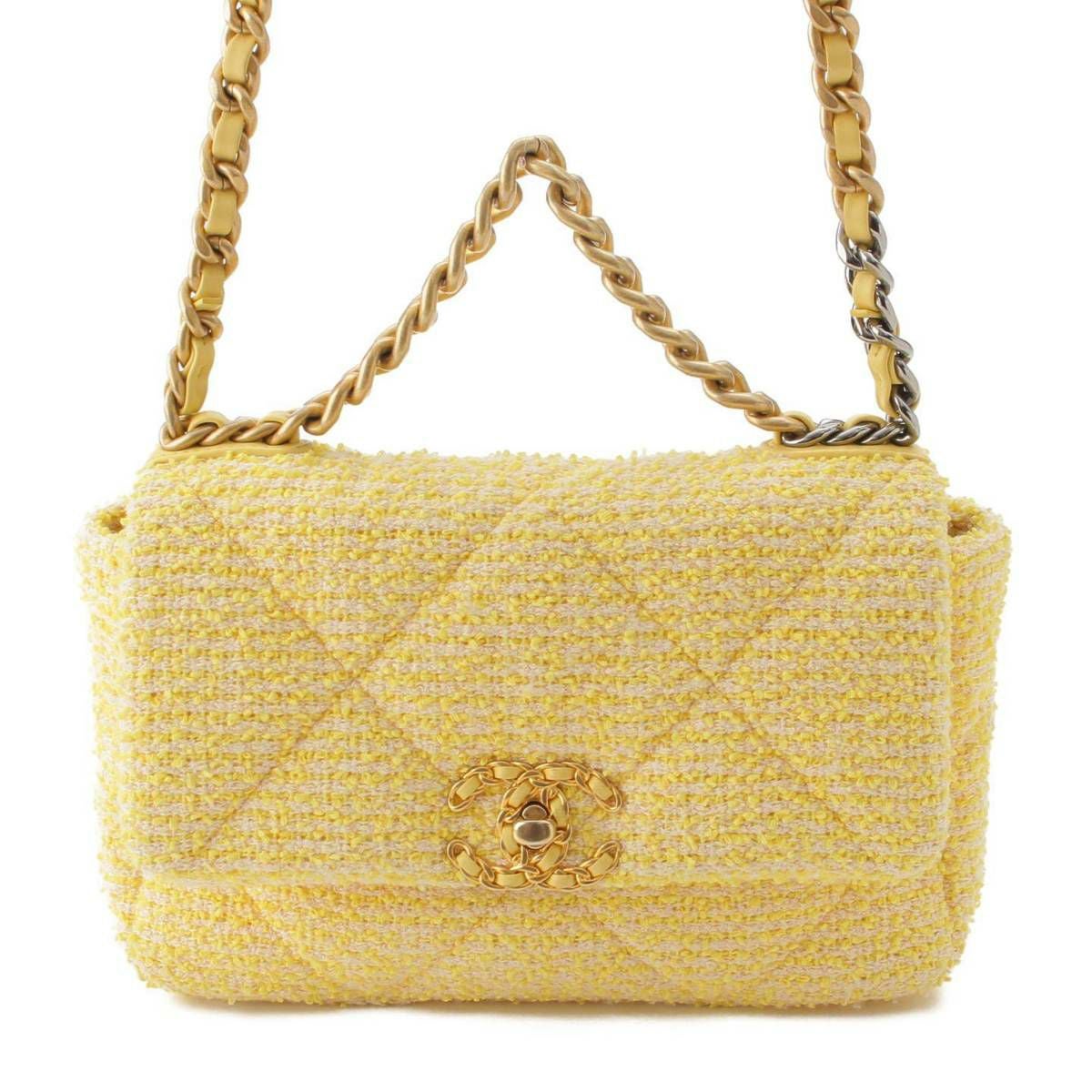 CHANEL シャネル シャネル19 マトラッセ チェーンショルダーバッグ ウールツイード GD金具 AS1160 CHANEL シャネル ショルダーバッグ シャネル19 チェーンココマーク