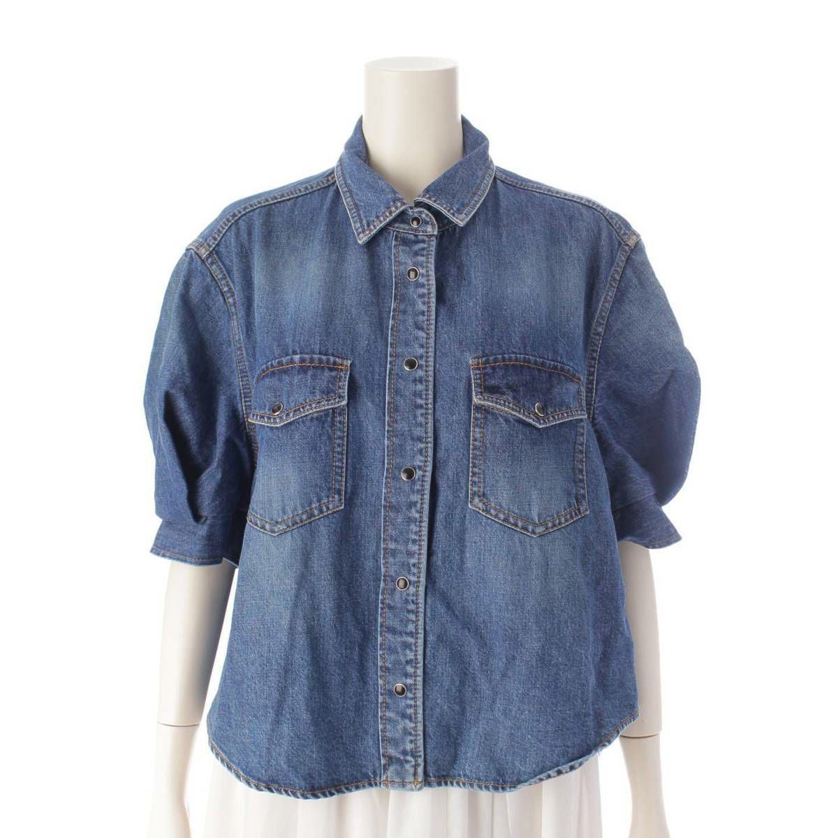 サカイ sacai 23SS Denim Shirt ショートスリーブ コットン デニム