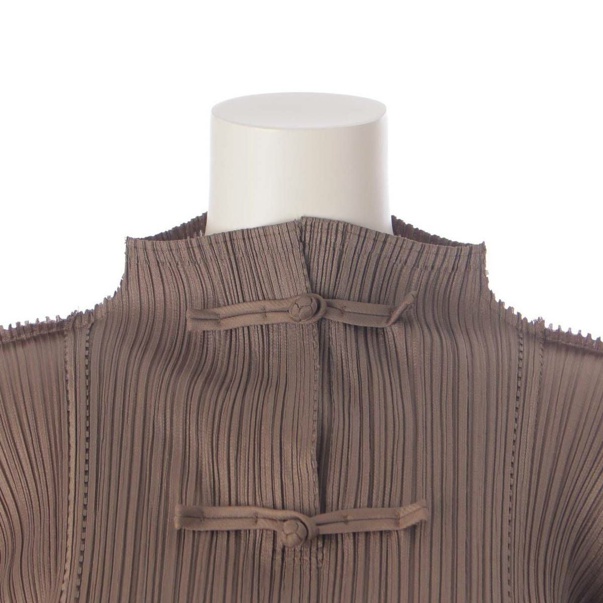 イッセイミヤケ Issey miyake プリーツプリーズ チャイナ トップス