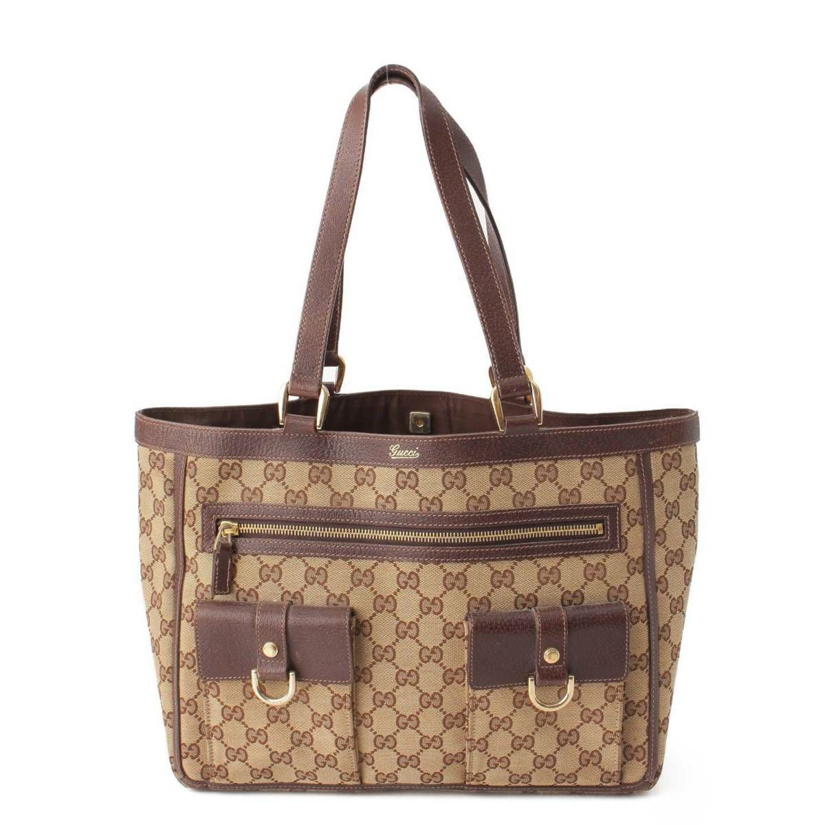 グッチ Gucci GGキャンバス レザー ハンドバッグ トートバッグ 268639