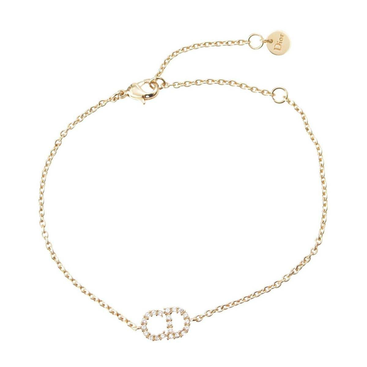 ディオール DIOR CD ロゴ ラインストーン チェーン ブレスレット
