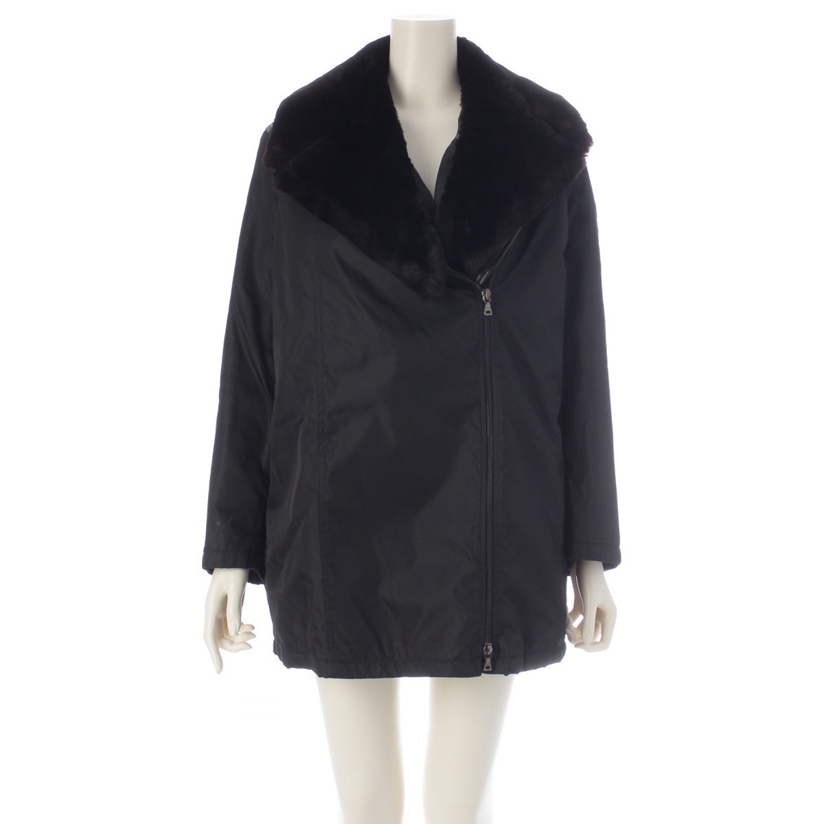 希少90s00s PRADA ジャケットコートアーカイブ プラダ 90s F/W 1994 アーカイブ レザー ナイロン ファー 切替