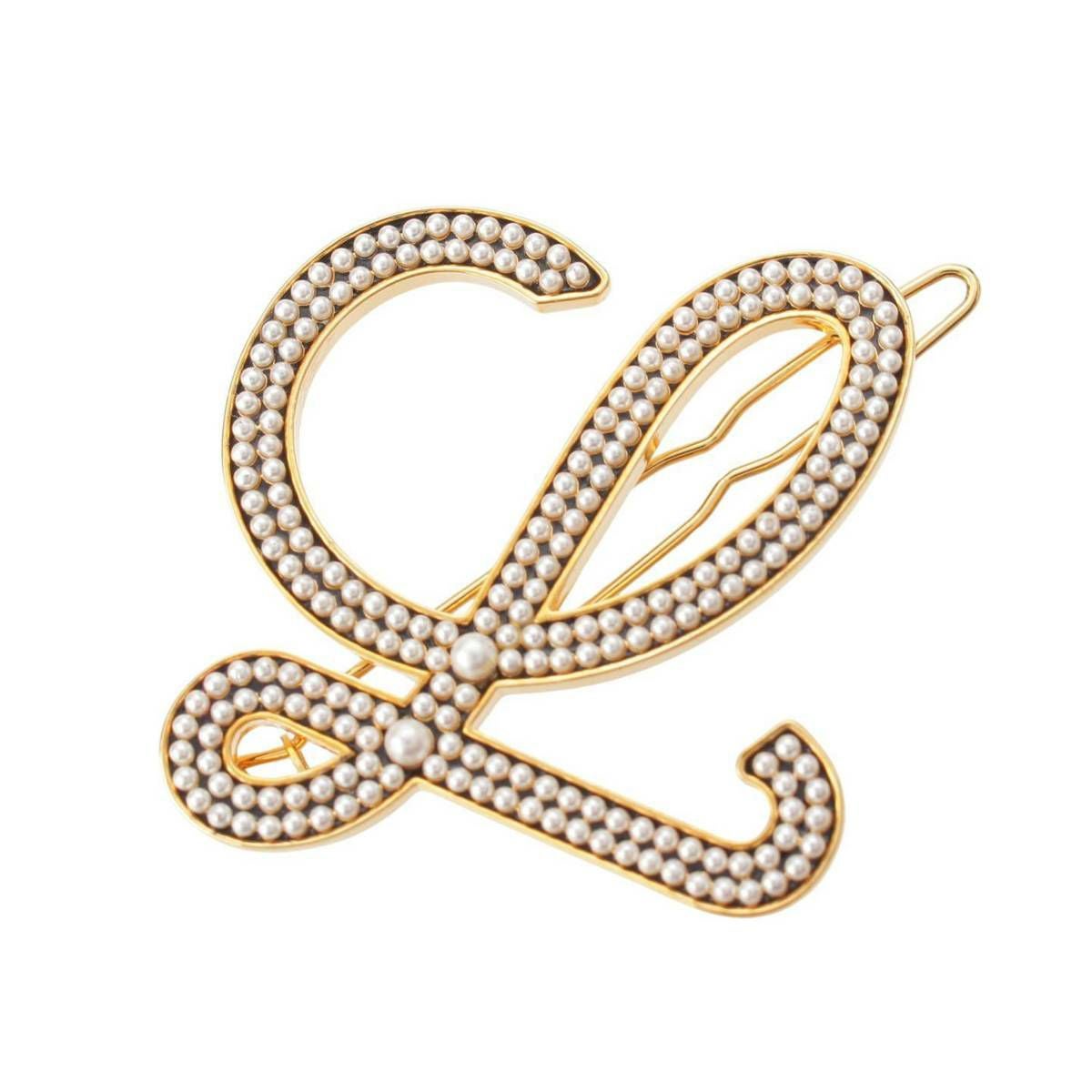 ロエベ Loewe Lロゴ Fパール ピンブローチ コサージュ アクセサリー