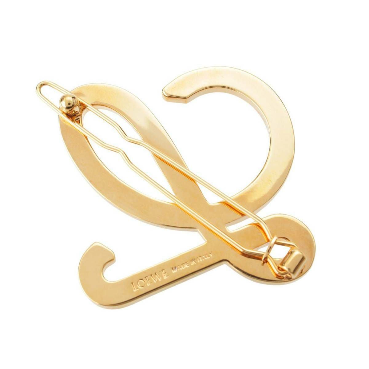 ロエベ Loewe Lロゴ Fパール ピンブローチ コサージュ アクセサリー