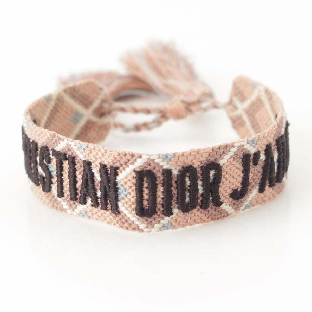 ディオール DIOR J'ADIOR ロゴ 刺繍 コットン ブレスレット ミサンガ 2