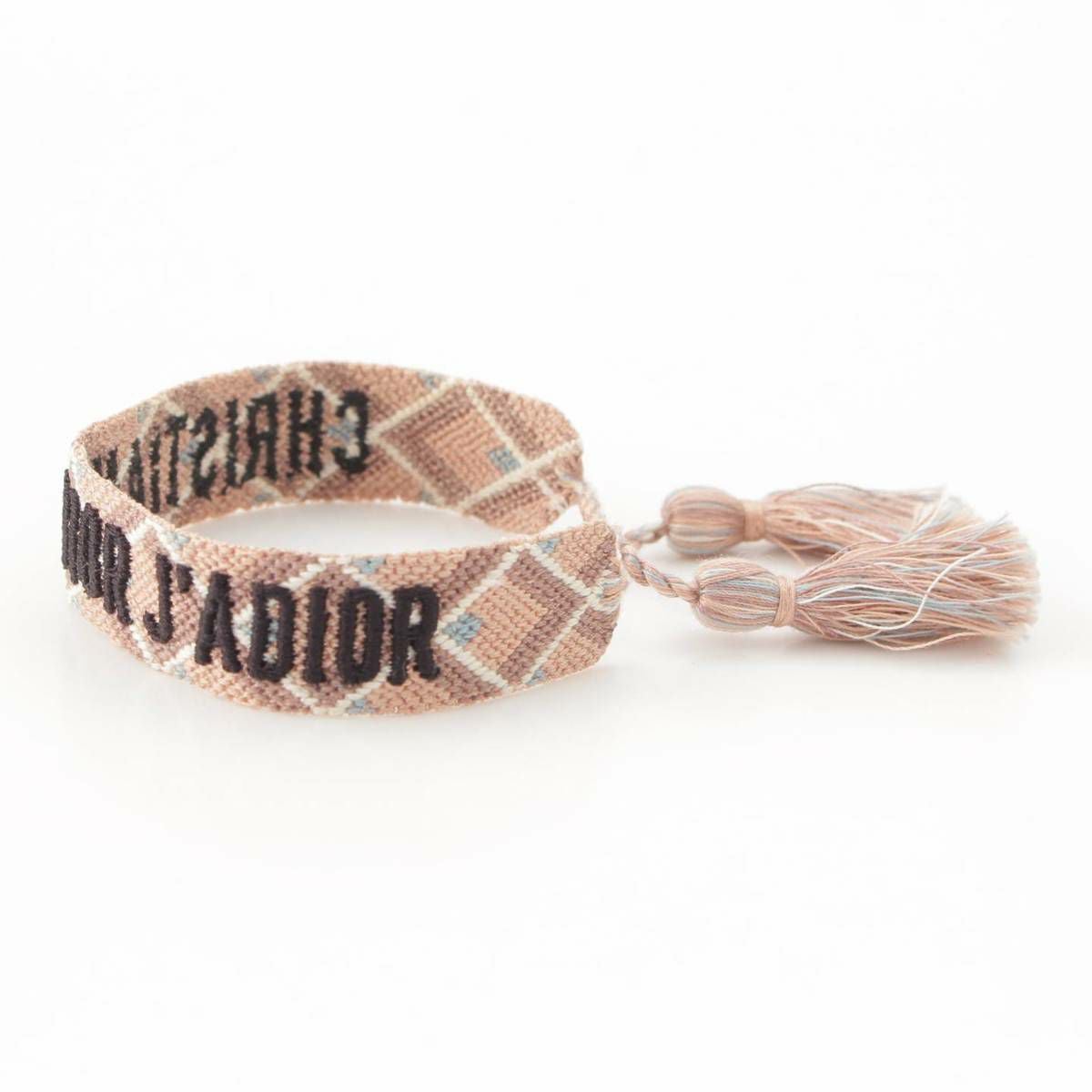 ディオール DIOR J'ADIOR ロゴ 刺繍 コットン ブレスレット ミサンガ 2
