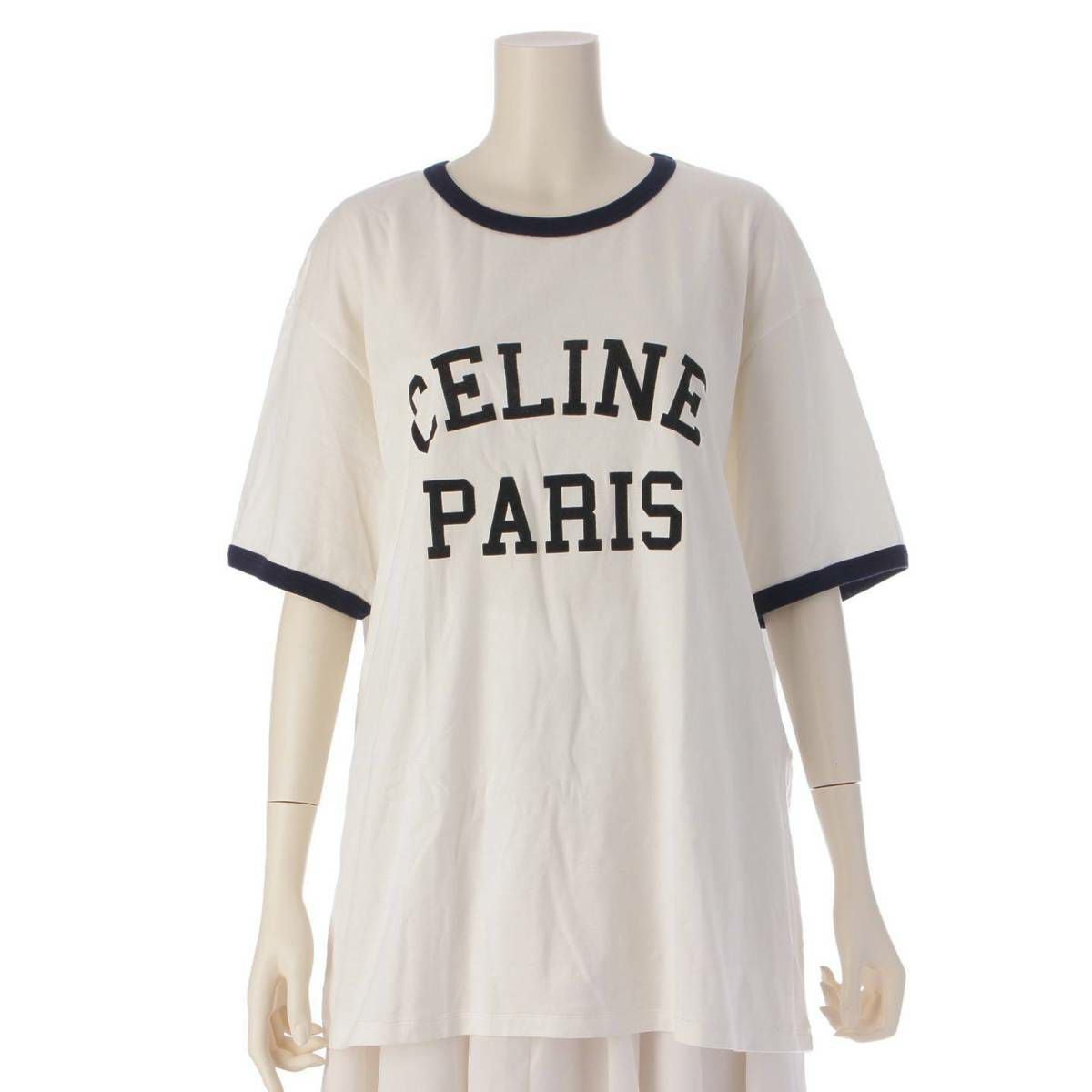 セリーヌ Celine ルーズ ロゴ コットン 半袖 リンガー Tシャツ