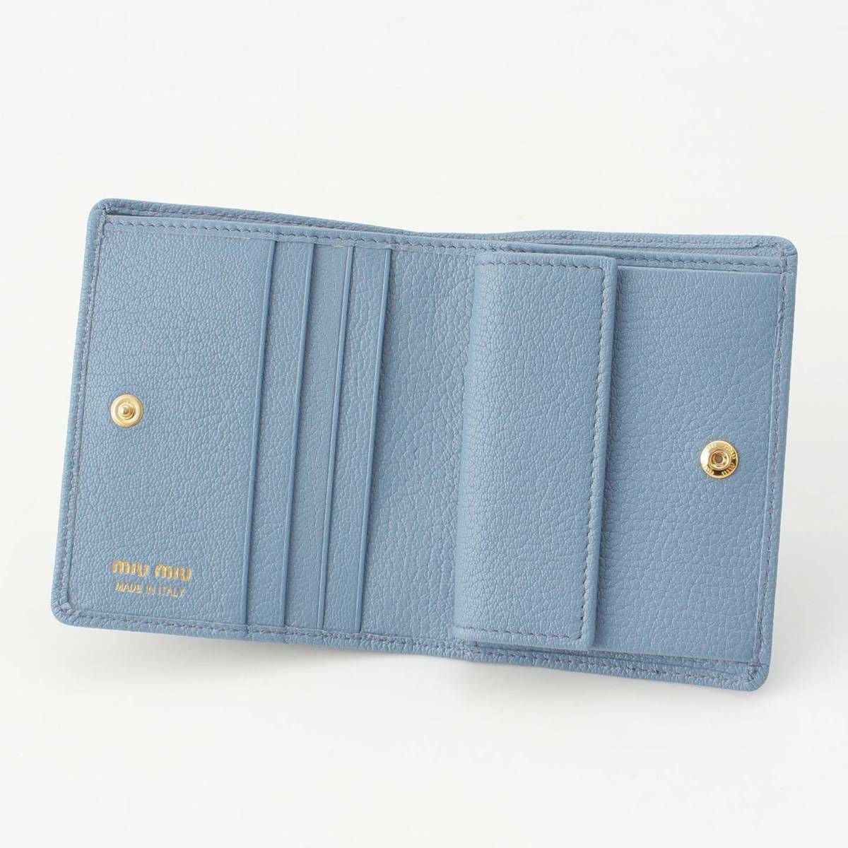 ミュウミュウ Miu Miu MADRAS マドラス ロゴ レザー コンパクト