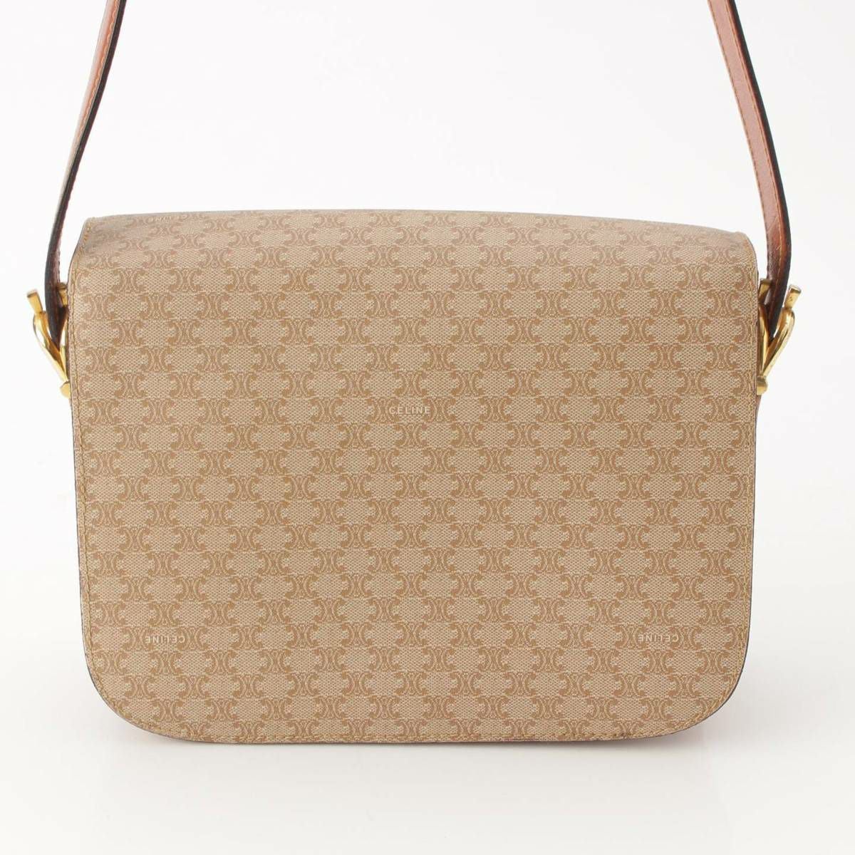 セリーヌ Celine ヴィンテージ マカダム柄 馬車金具 ショルダーバッグ