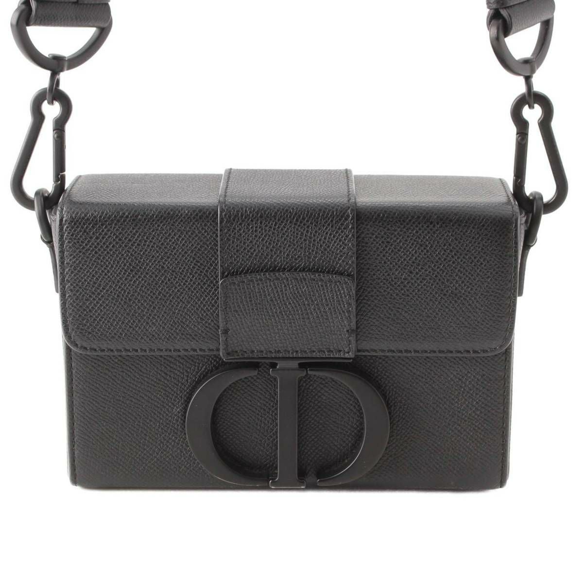 Christian Dior クリスチャンディオール 30モンテーニュ CDロゴ レザー ショルダーバッグ ゴールド金具 ブラック ディオール DIOR 30モンテーニュ CDロゴ レザー ショルダーバッグ