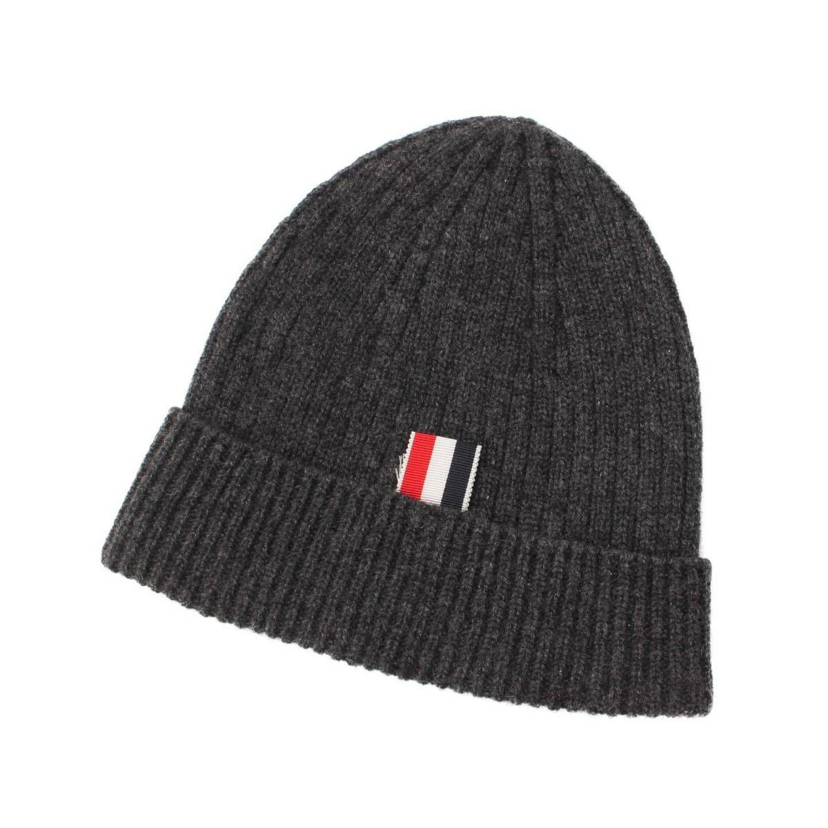【新品未使用】THOM BROWNE カシミヤキャップ トムブラウン Thom Browne カシミヤ 4BARストライプ ニットキャップ