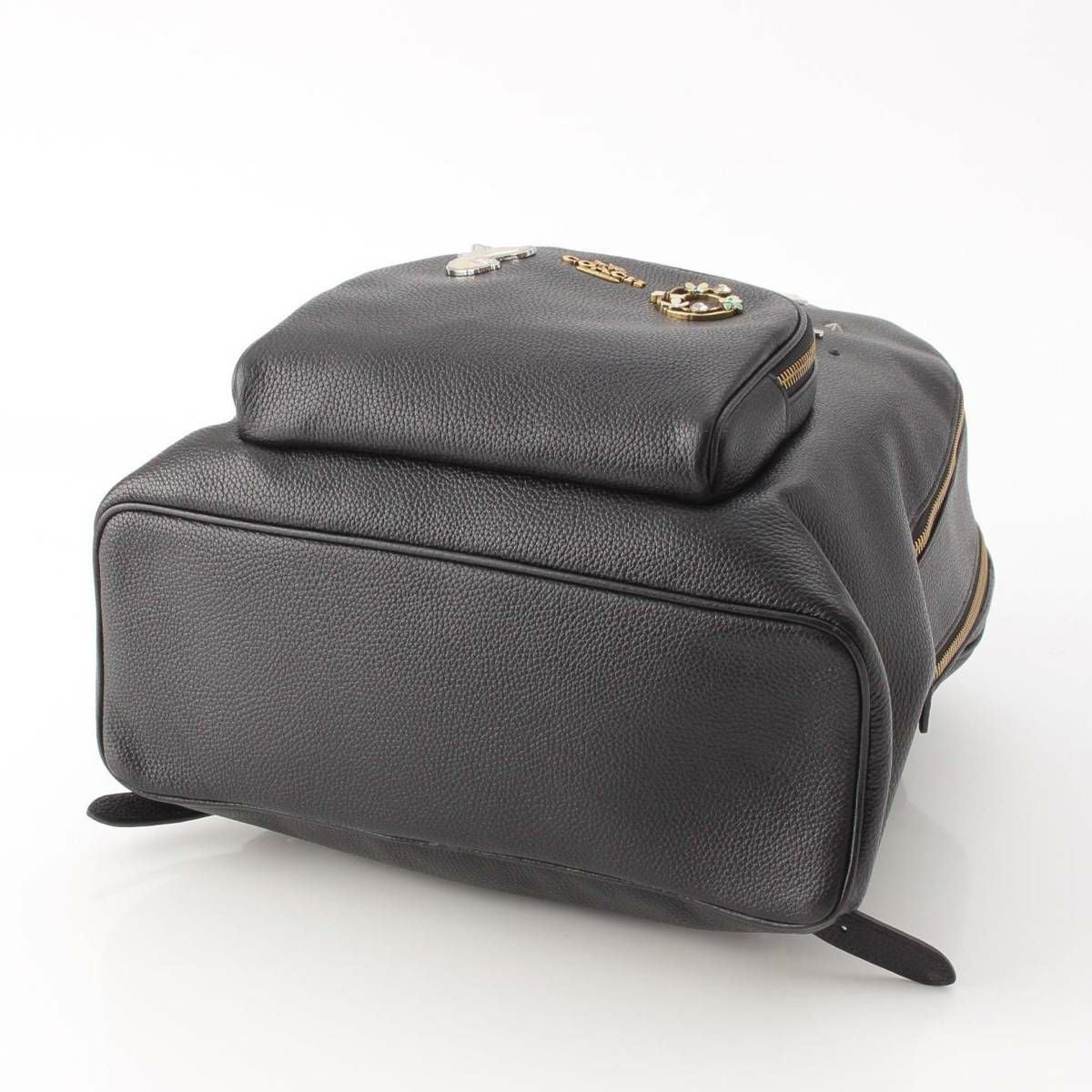 コーチ Coach レザー ロゴ スタッズ 恐竜 リンゴ ピンバッジ バック