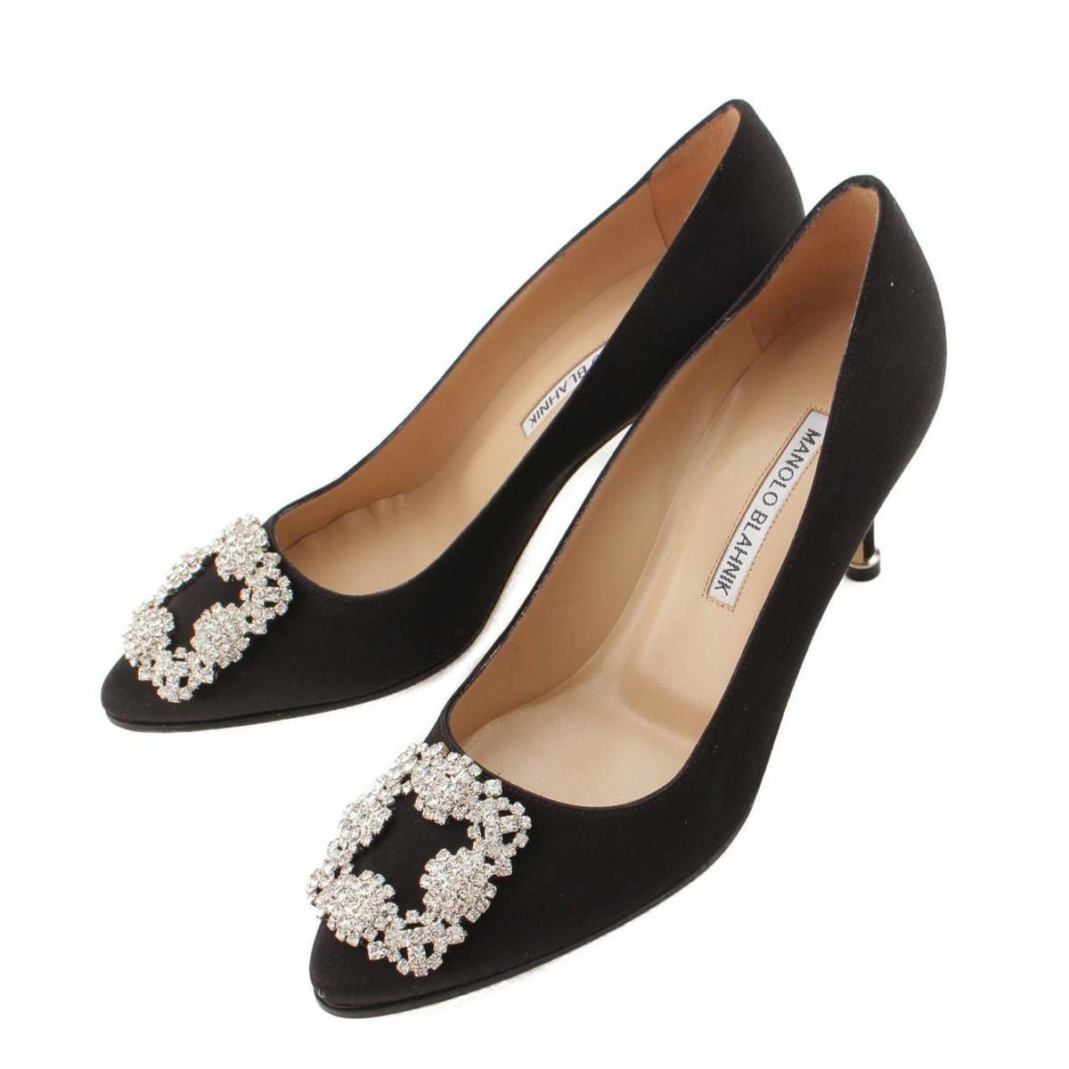 マノロブラニク Manolo Blahnik HANGISI ハンギシ サテン ビジュー