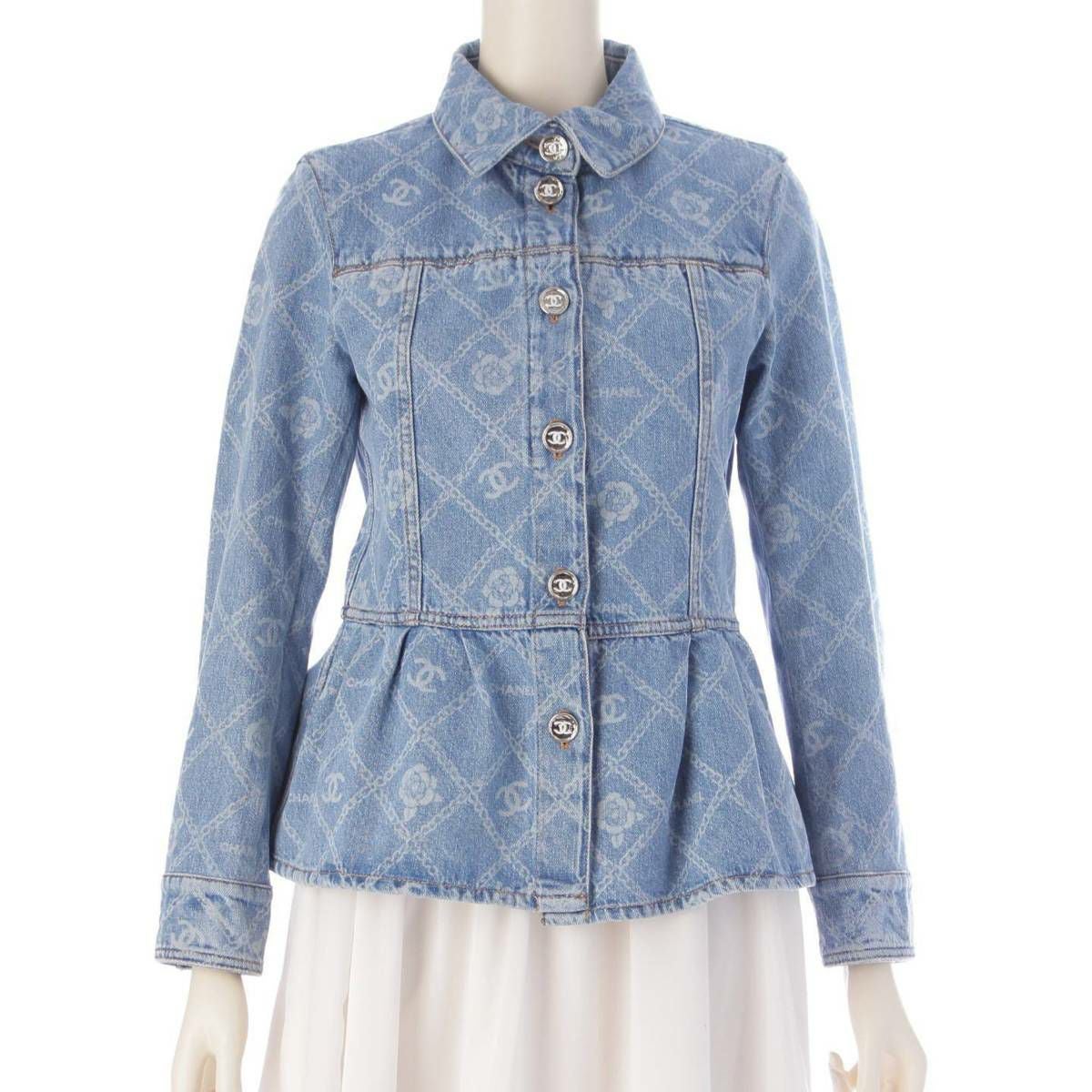 シャネル Chanel 23-24AW ココマーク マトラッセ カメリア デニム