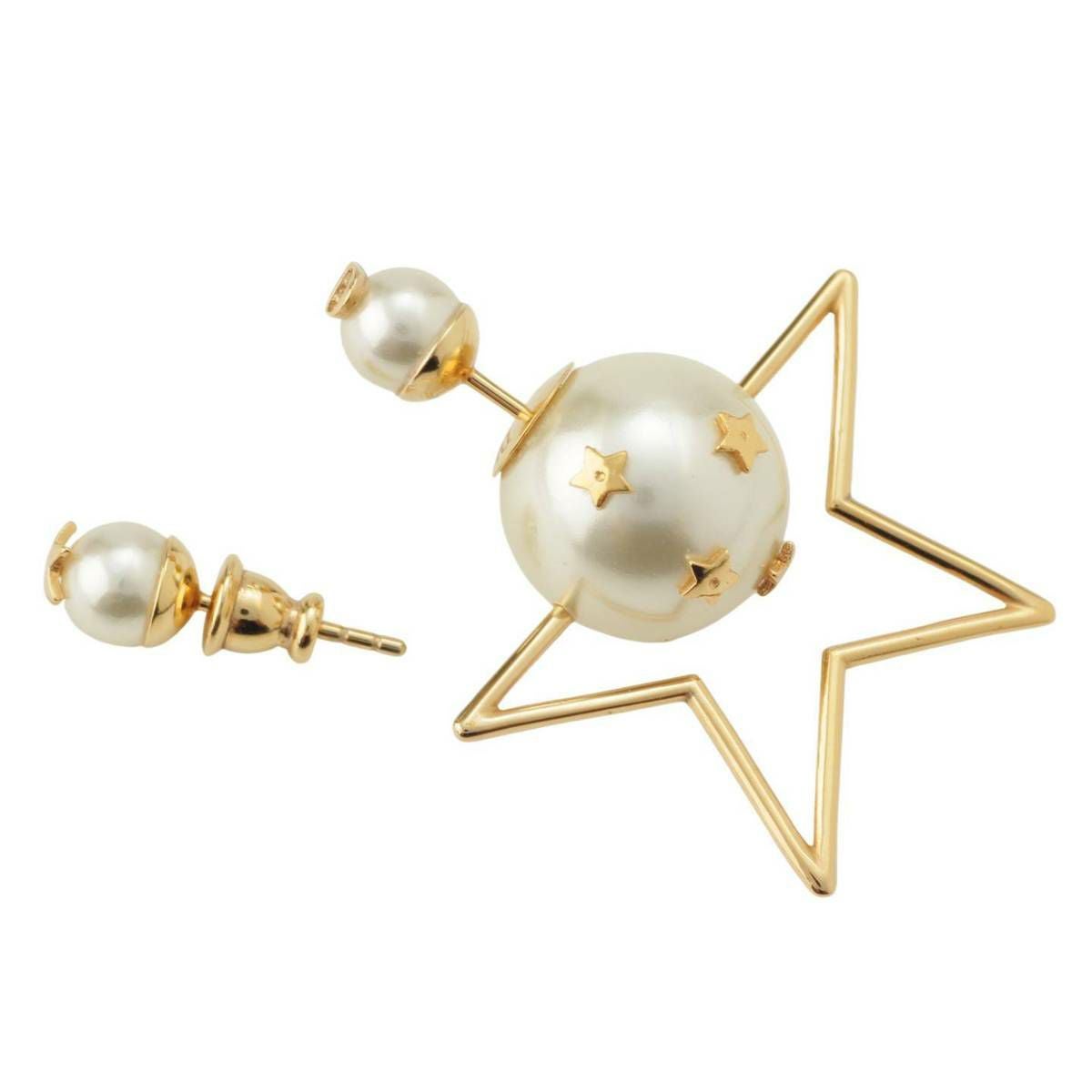 ディオール DIOR トライバル パール スター 星 CDロゴ ピアス