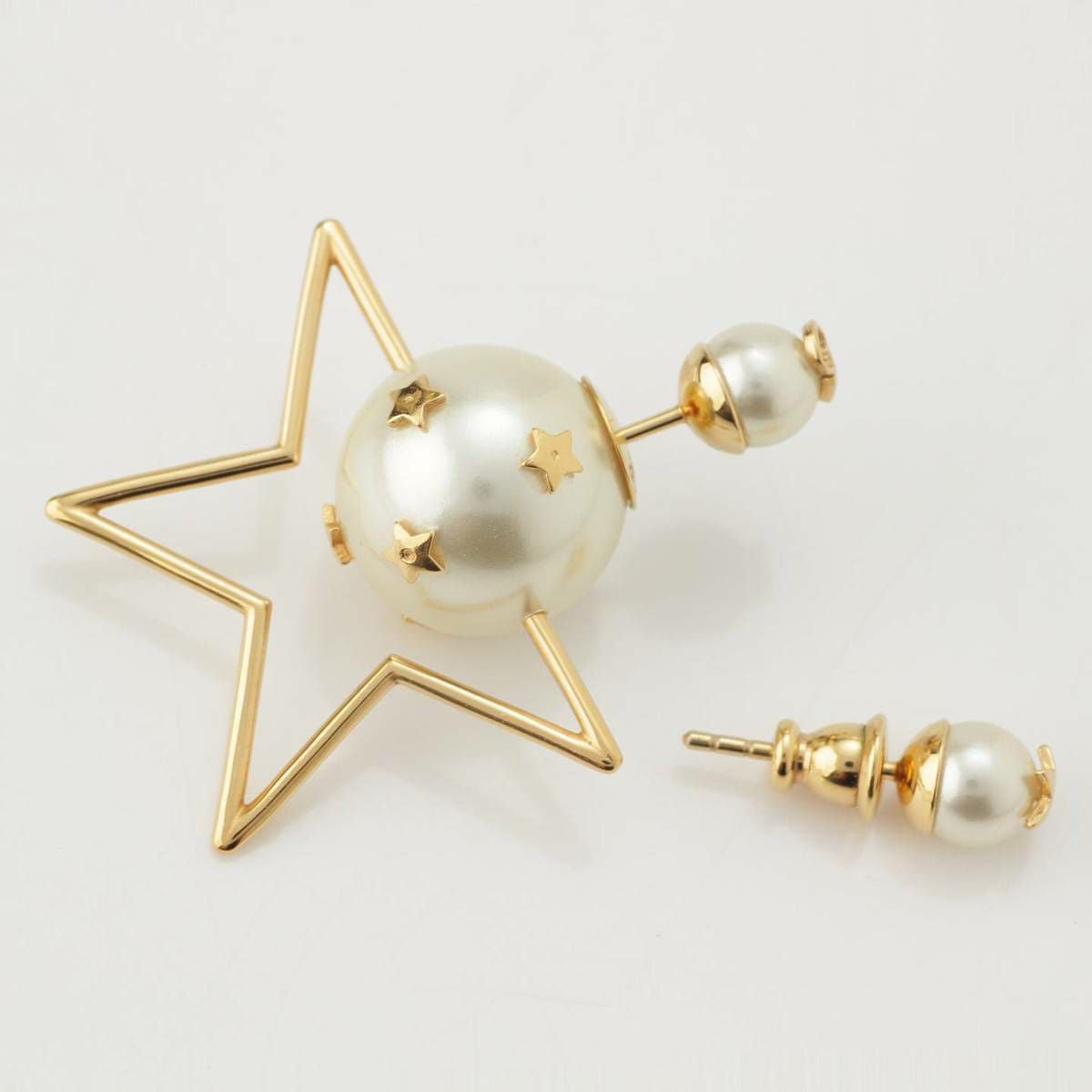 ディオール DIOR トライバル パール スター 星 CDロゴ ピアス