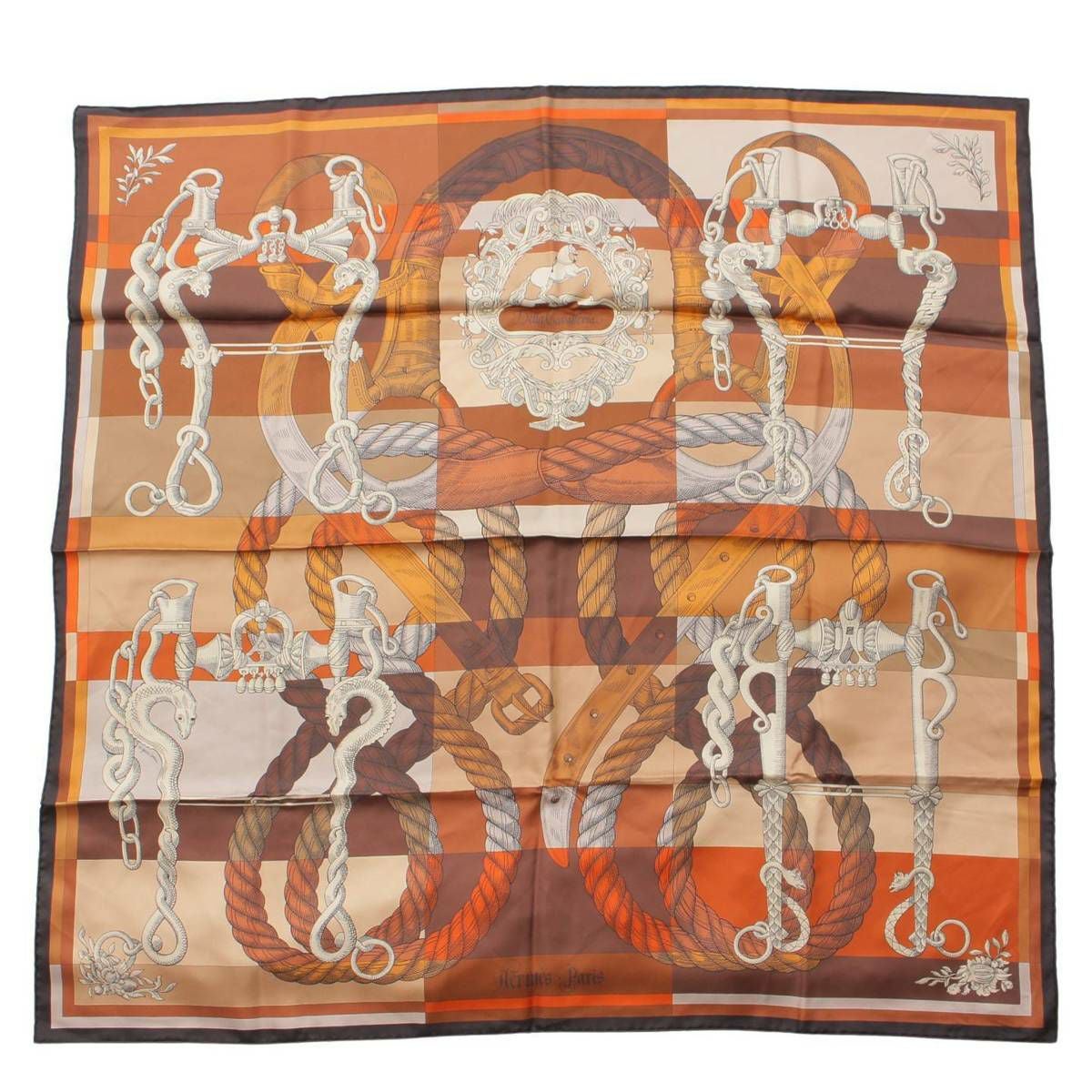 エルメス Hermes カレ90 スカーフ ダブルフェイス DELLA CAVALLERIA
