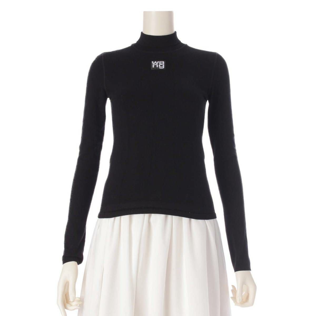 alexander wang アレキサンダーワン　ハイネック ニット　トップス アレキサンダー ワン Alexander Wang ロゴ ビスコース ハイネック