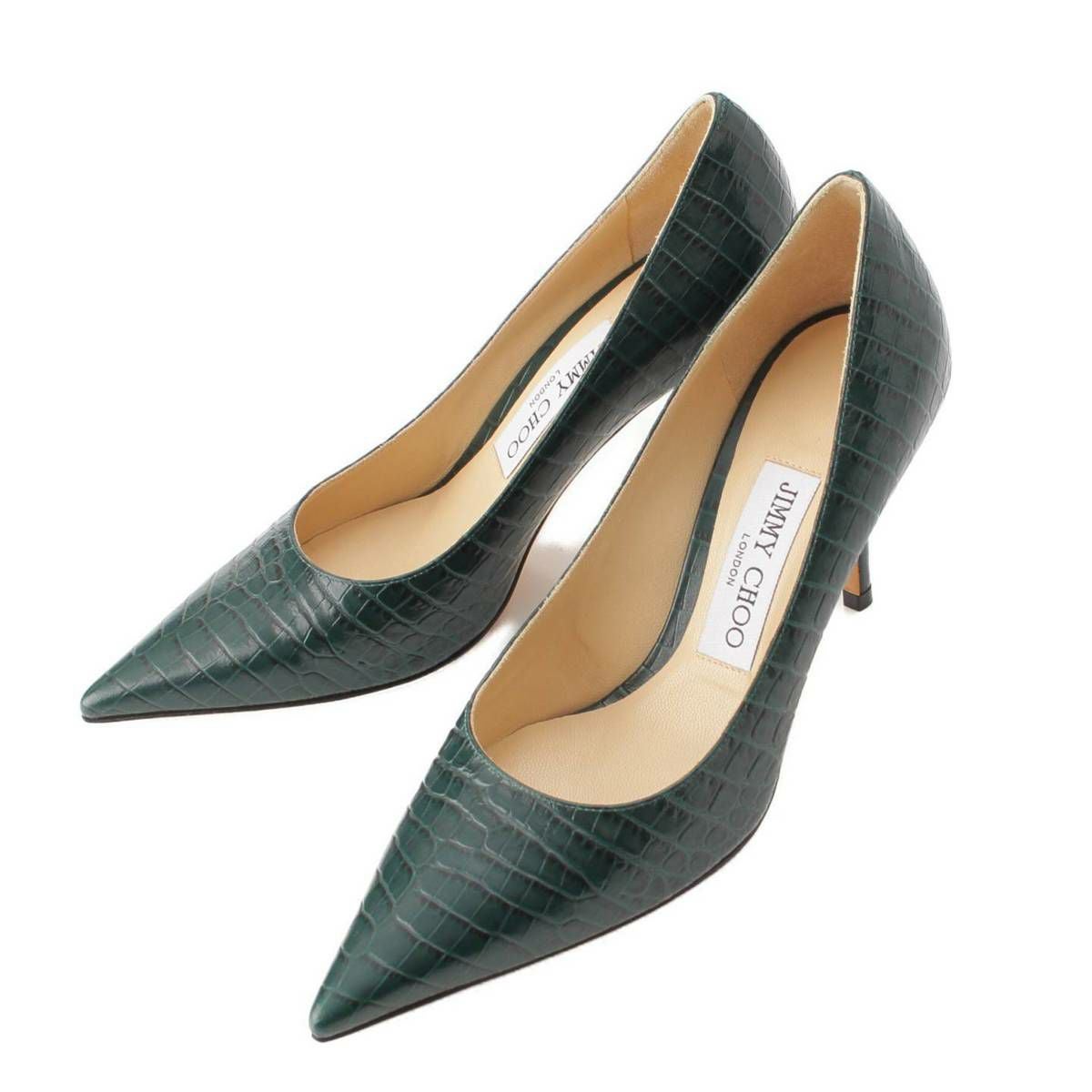 ジミーチュウ Jimmy Choo ROMY 85 クロコ 型押し レザー ヒール