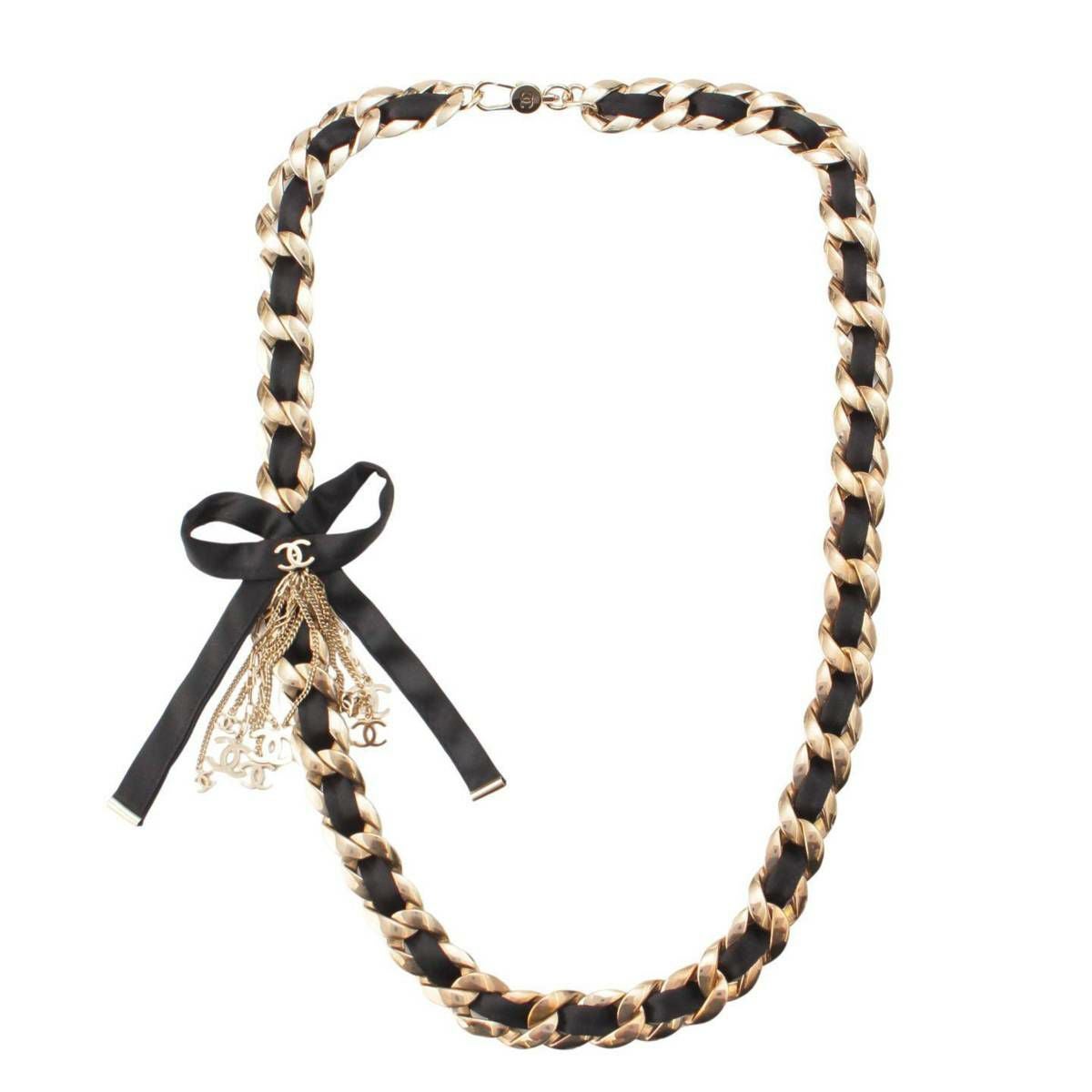 シャネル Chanel 08C リボンデザイン ココマーク チェーンネックレス