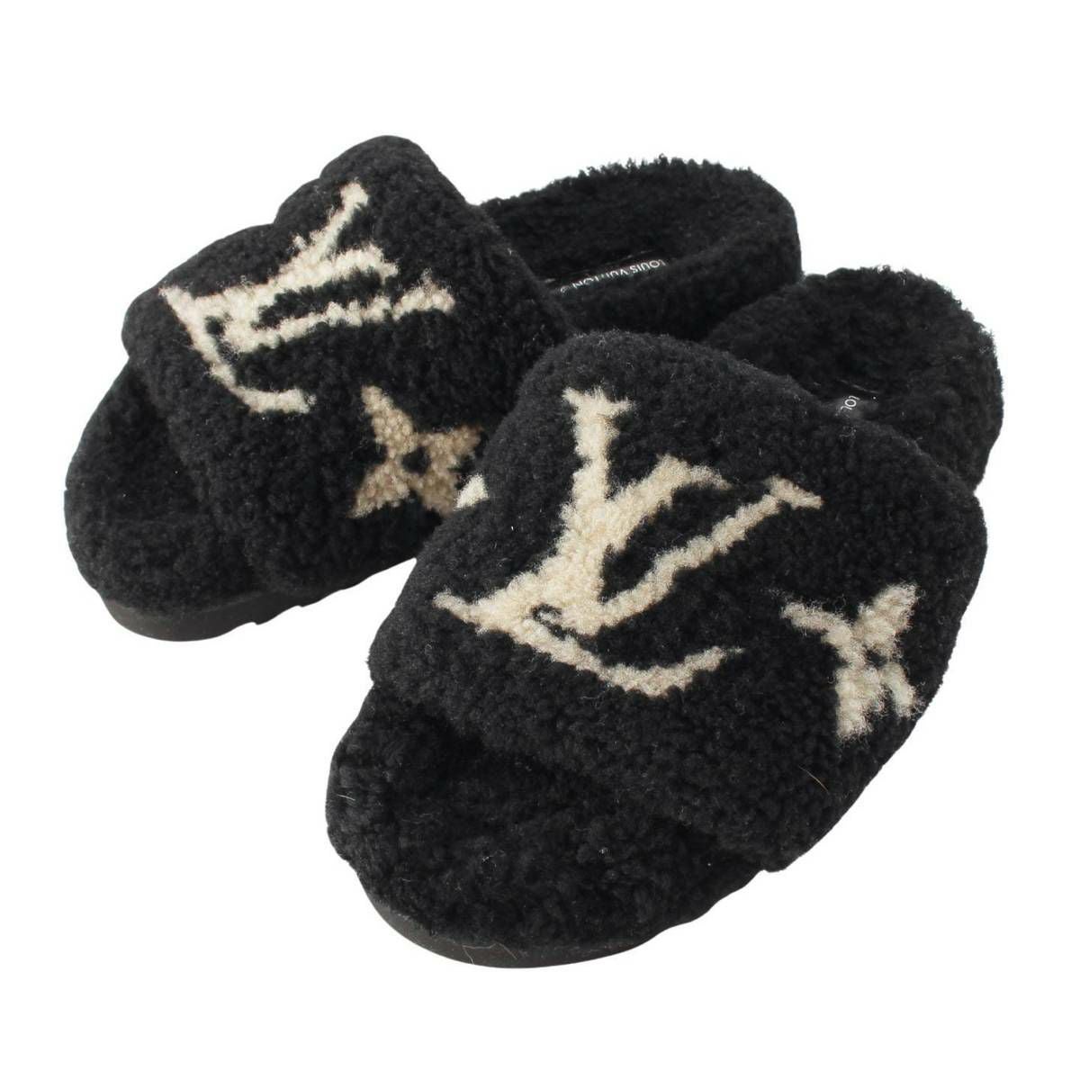 ルイヴィトン Louis Vuitton パセオライン LVロゴ ボア フラット