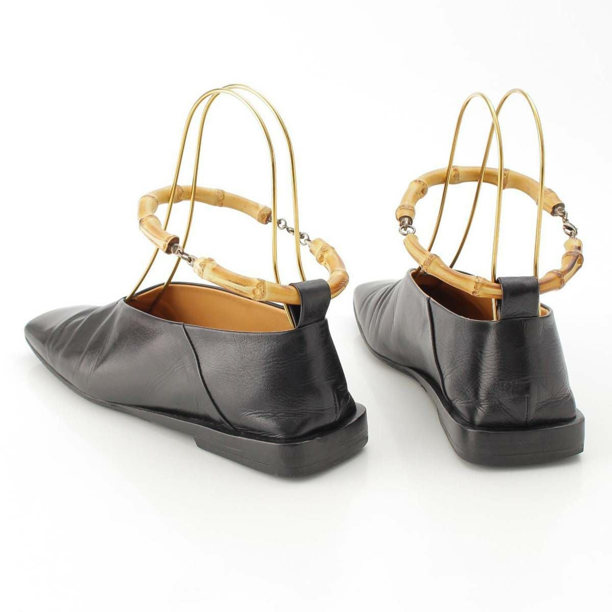 ジルサンダー Jil Sander バンブー アンクル レザー フラット パンプス