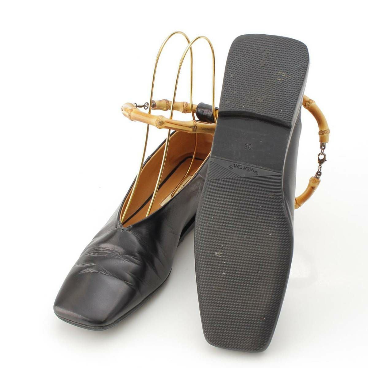 ジルサンダー Jil Sander バンブー アンクル レザー フラット パンプス