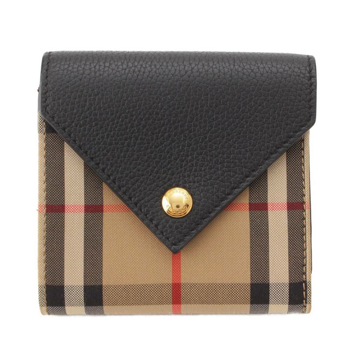 BURBERRY バーバリー ノバチェック コンパクトウォレット バーバリー Burberry ノバチェック キャンバス レザー 折財布