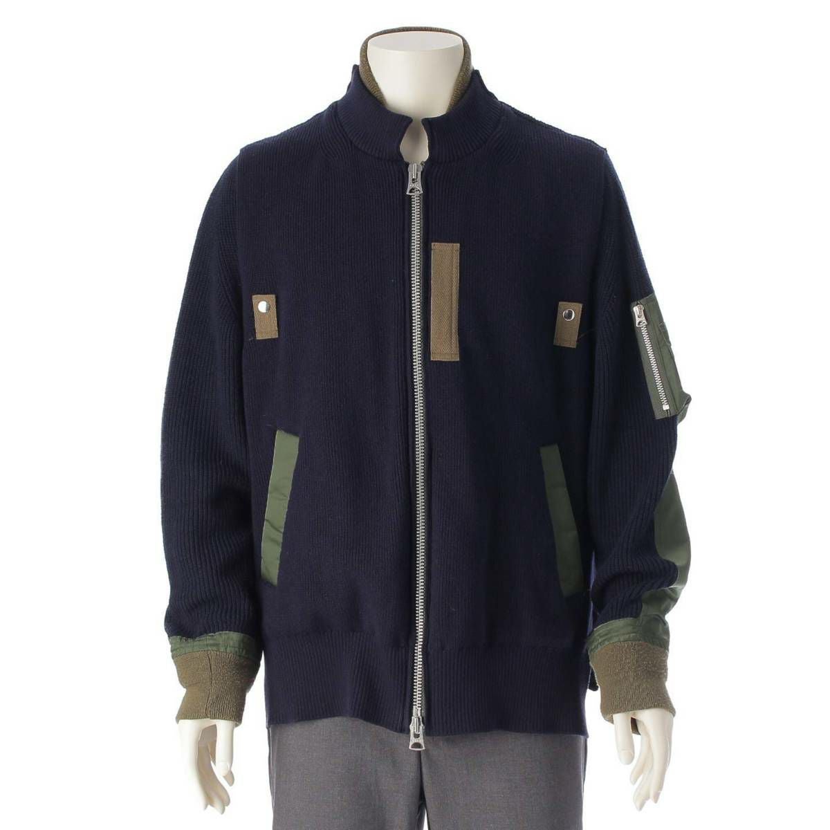 サカイ sacai 20aw メンズ ニット ドッキング ジャケット ブルゾン 20