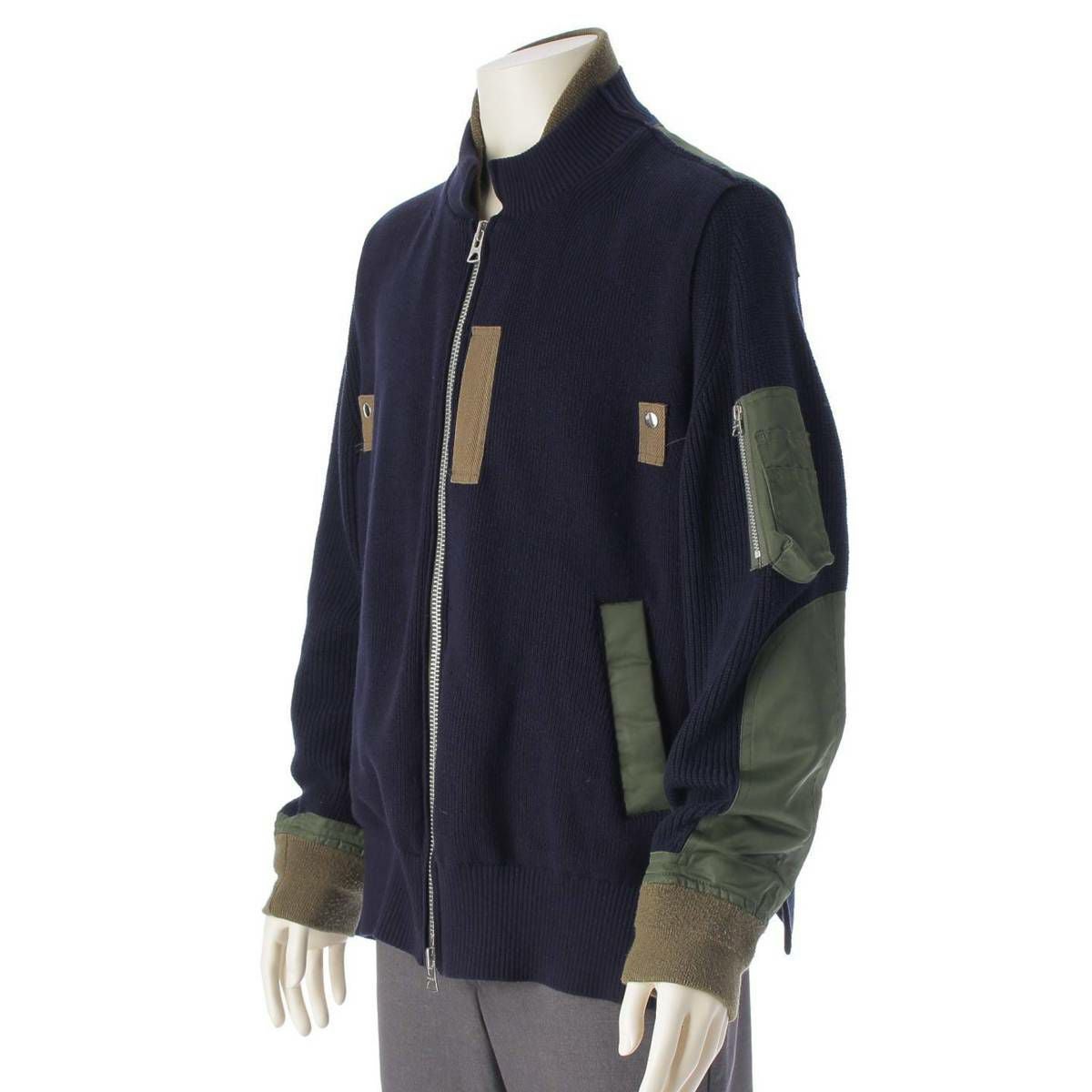 サカイ sacai 20aw メンズ ニット ドッキング ジャケット ブルゾン 20