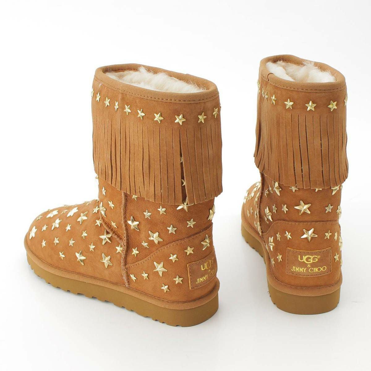 ★アグ UGG × ジミーチュウ フリンジ スタースタッズ ムートンブーツ アグ×ジミーチュウUGG×JIMMY CHOO スタースタッズフリンジムートン