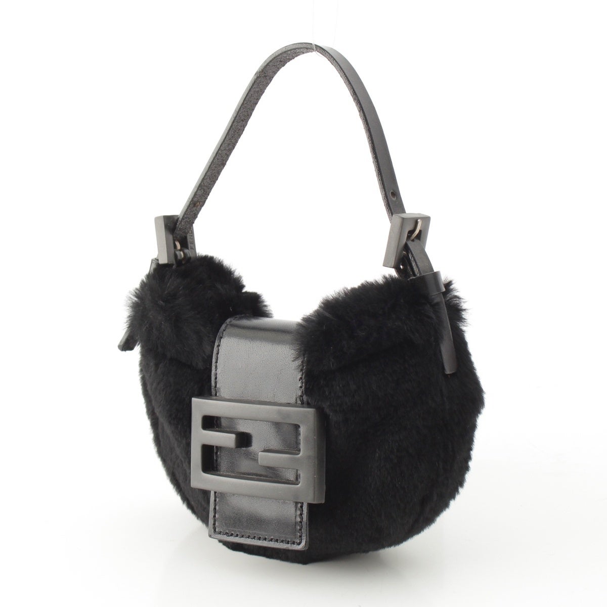 レア極美品FENDI フェンディ ミニマンマバケット　ミンクファー フェンディ マンマ ミニ クロワッサン MAMMA MINI CROISSANT ファー FF