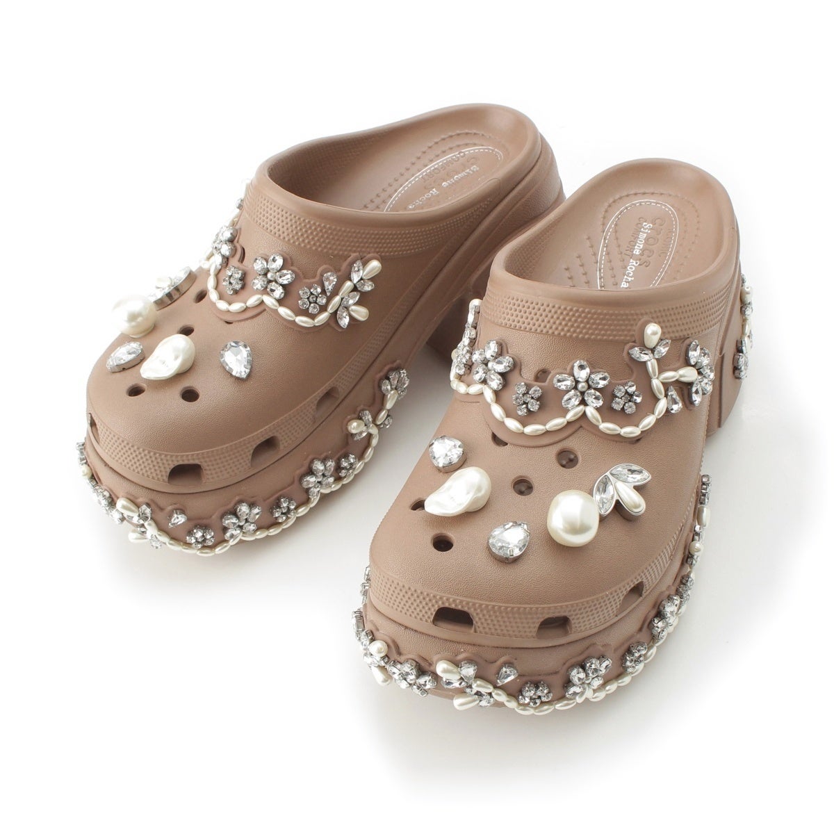 Crocs 厚底 サンダル パール ビジュー シモーネロシャ シモーネロシャ SIMONE ROCHA / クロックス CROCS ラバー パール