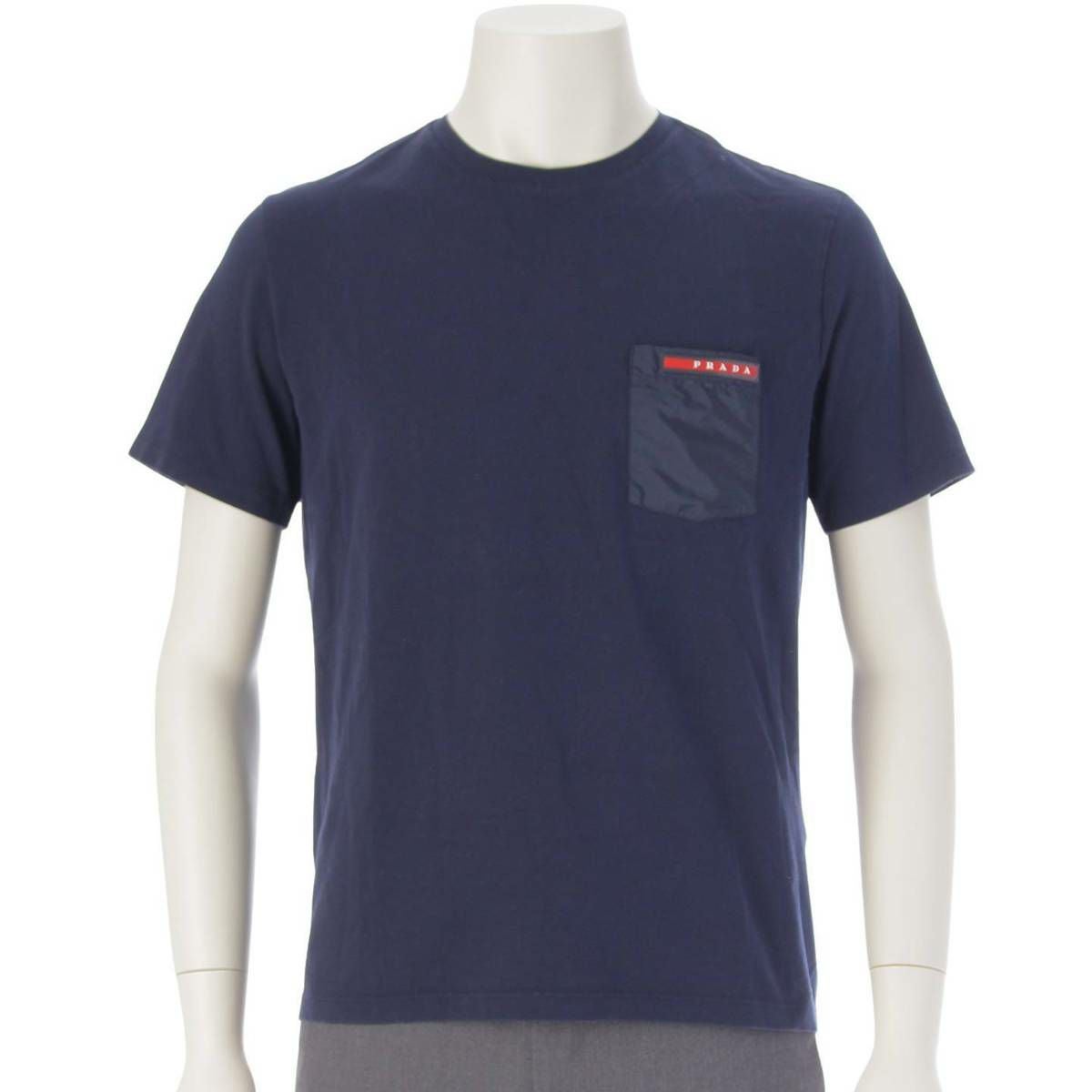 PRADASPORT Tシャツ 半袖 プラダスポーツ Sport 18年 メンズ ナイロン切り替え Tシャツ 半袖