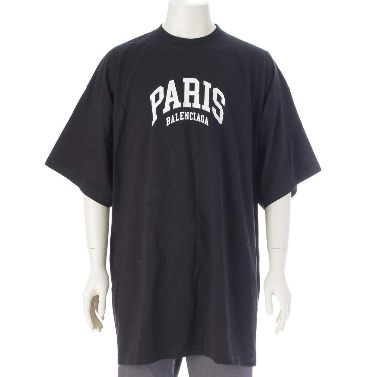 バレンシアガ 21年 メンズ CITIES PARIS ロゴプリント 半袖 Tシャツ