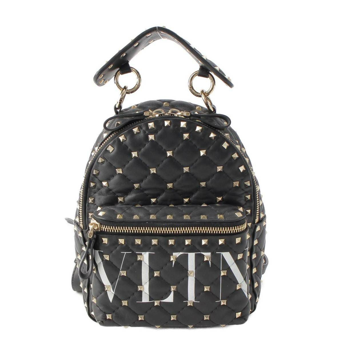 ヴァレンティノ VLTN ロゴ ロックスタッズ レザー バックパック