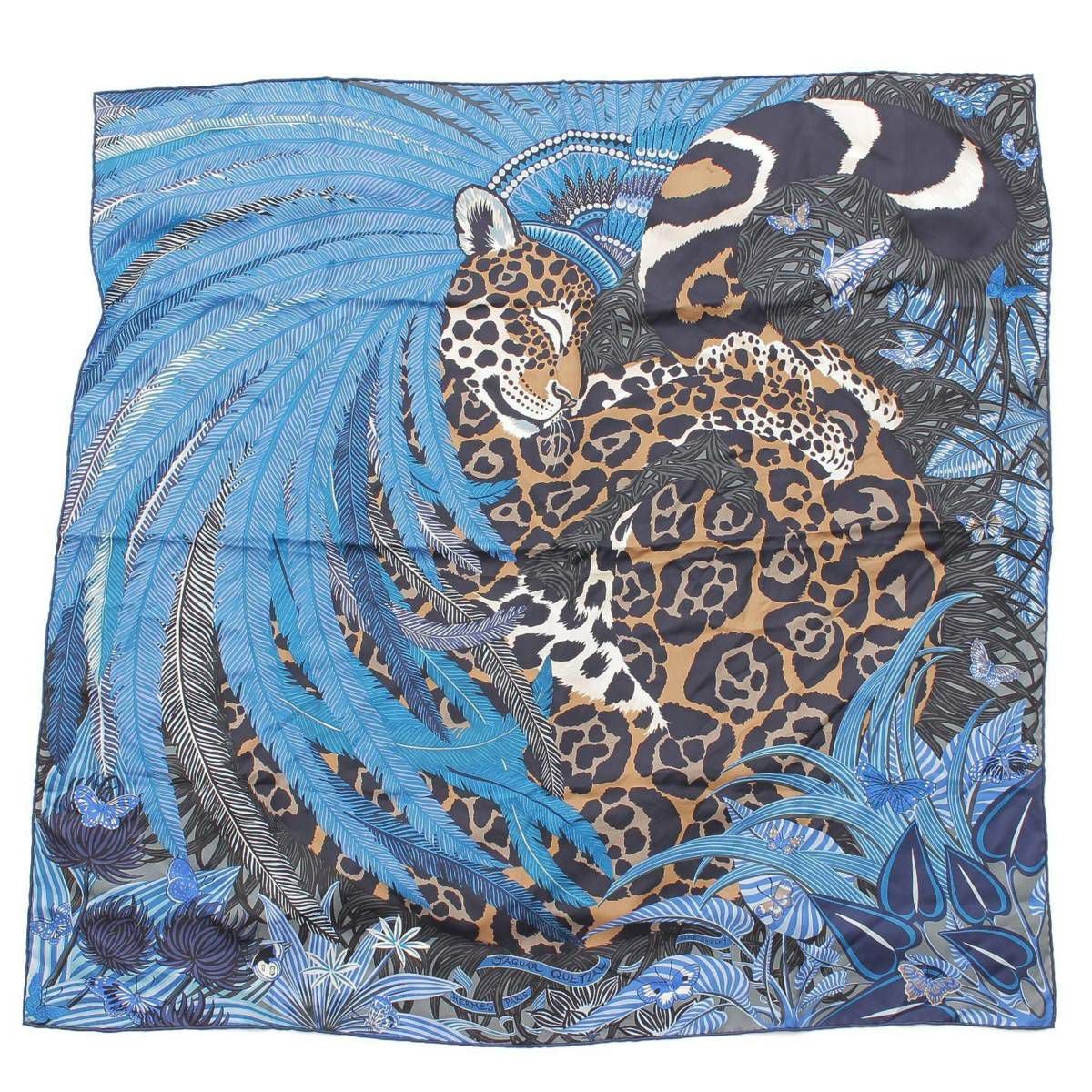 エルメス Hermes カレ90 JAGUAR QUETZAL ジャガー ケツァール シルク