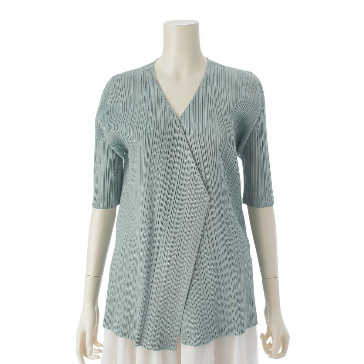 PLEATS PLEASE ISSEY MIYAKE - PLEATS PLEASE メッシュ　半袖　カーディガン　花柄　カーキベージュ PLEATS PLEASE ISSEY MIYAKE - PLEATS PLEASE メッシュ 半袖