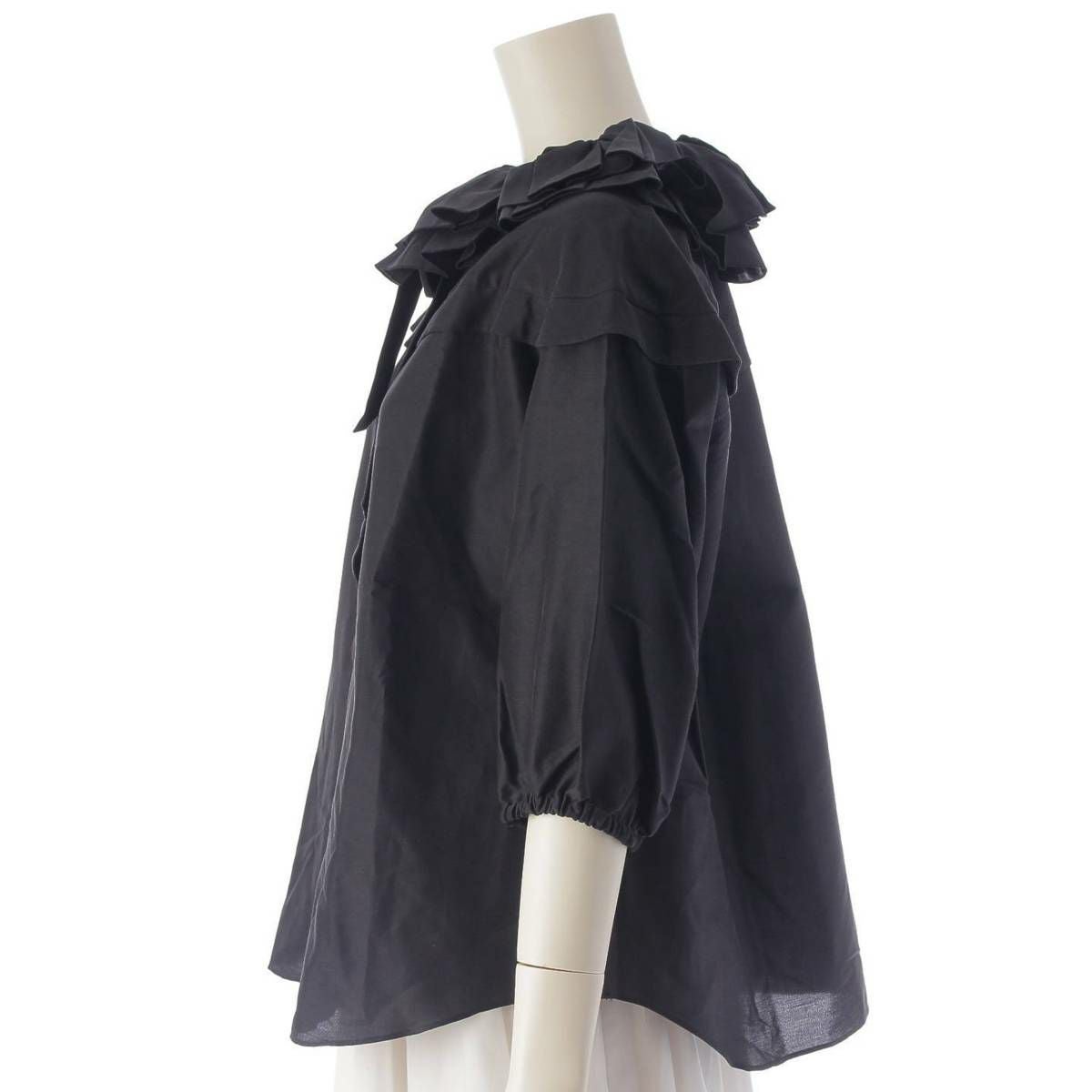 ドゥロワー 美品 DRAWER ドゥロワー コットン × シルク リボン ブラウス トップス レディース ピンク 6521-299-1063 ― DRAWER（ドゥロワー） 美品 22SS DRAWER コットンシルクダブルフリル