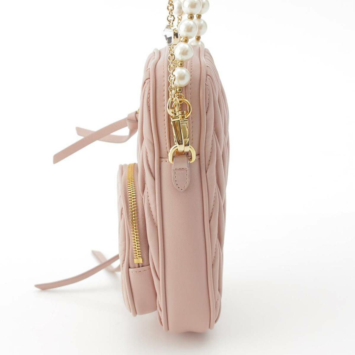 ミュウミュウ Miu Miu マテラッセ ロゴ パールチェーン クリスタル