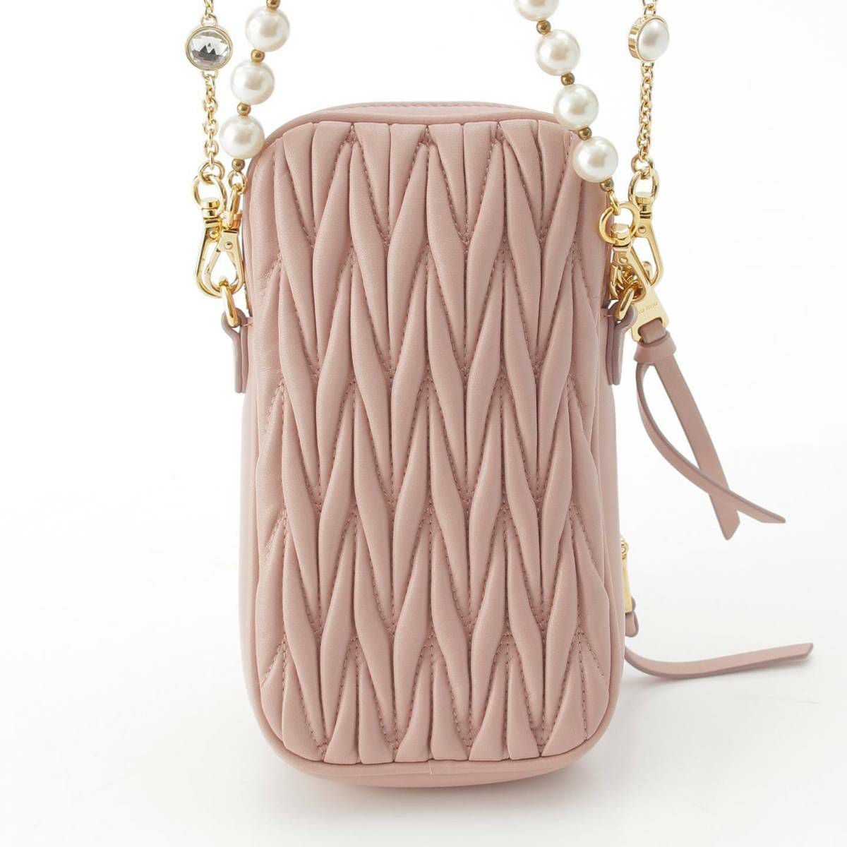 ミュウミュウ Miu Miu マテラッセ ロゴ パールチェーン クリスタル