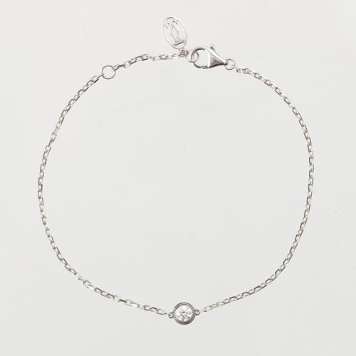 カルティエ ダムール SM D AMOUR SM WG 1Pダイヤモンド ブレスレット Au750 ホワイトゴールド 1.9g