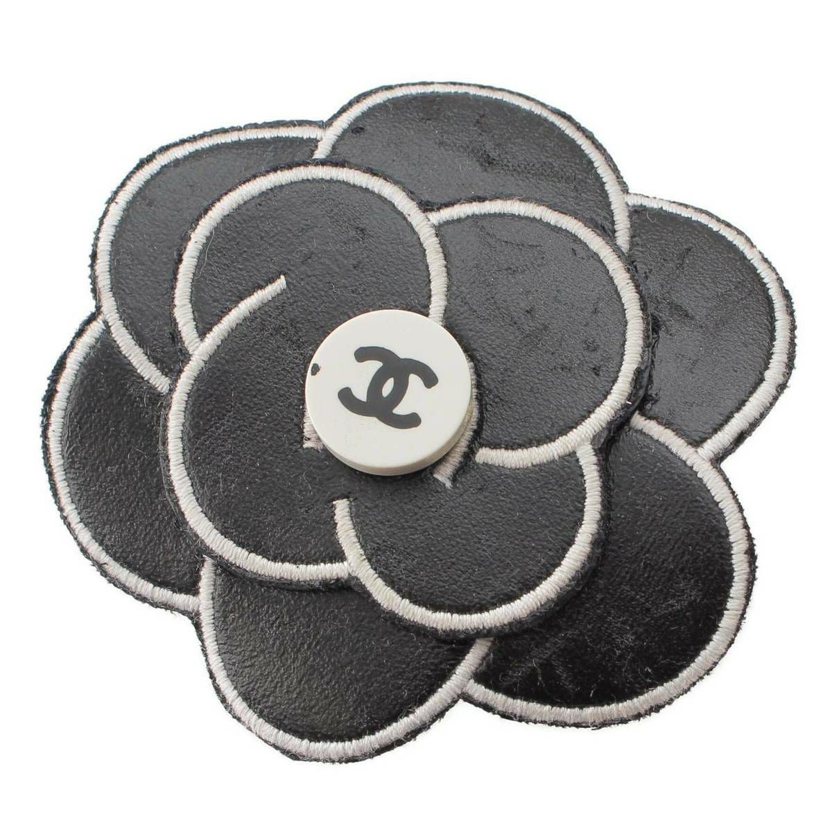 シャネル Chanel レザー ココマーク カメリア ブローチ アクセサリー