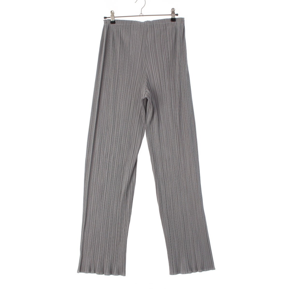 PLEATS PLEASE イッセイミヤケ プリーツパンツ シルバーグレー イッセイミヤケ プリーツプリーズ PLEATS PLEASE ポリエステル パンツ