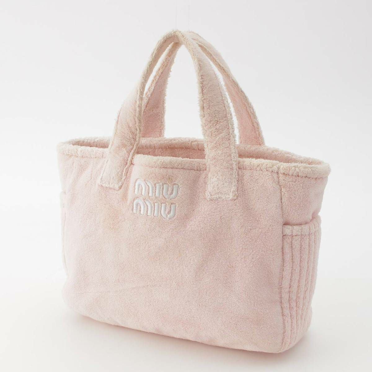 ミュウミュウ Miu Miu テリークロス ロゴ刺繍 タオル生地 2way トート