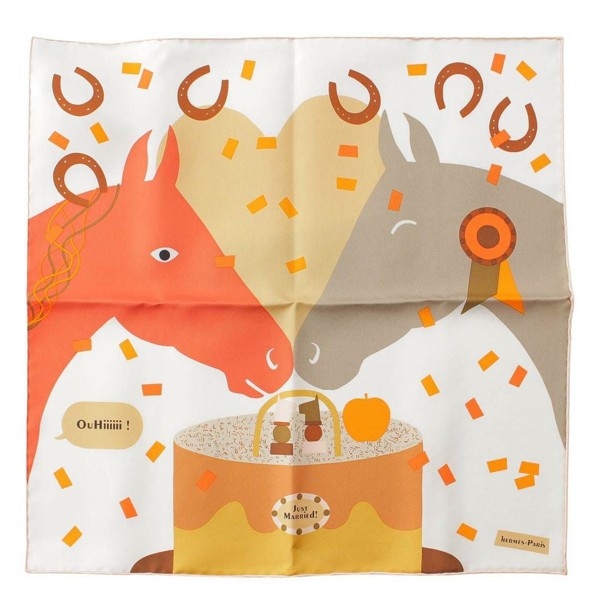 エルメス カレ45 シルク ミニ スカーフ JUST MARRIED ジャスト
