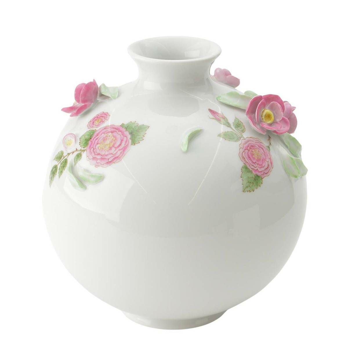 マイセン Meissen ローズ レリーフ フラワーベース 花瓶 磁器 食器